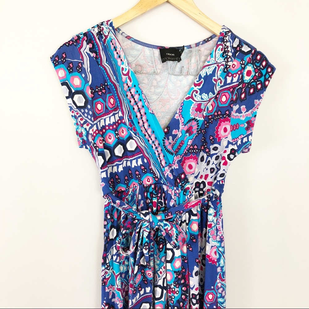 ASOS Maternity Faux Wrap Maxi Dress - Picture 1 of 8